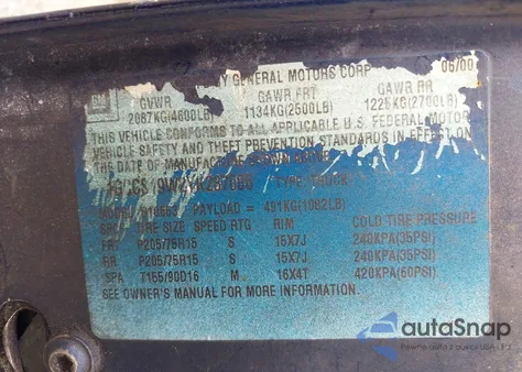 2000 Chevrolet S Truck из США, поврежденный, VIN 1GCCS19W2YK287006